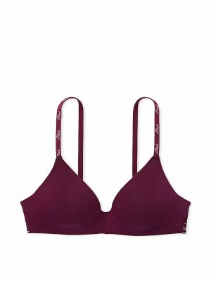 Purple / Rose Victoria Secret Non WiLightly Lined Cotton Logo Bras | RCLQZ3105