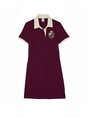 Purple / Rose Victoria Secret Short Sleeve Rugby Dress | XUGYB6307