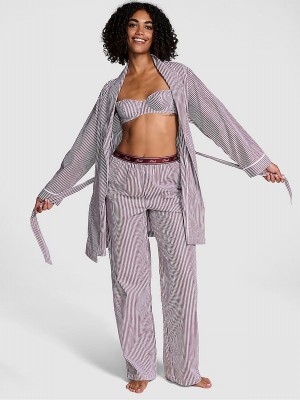Purple / Rose / Stripes Victoria Secret Cotton Logo Bottom Nightwear | RSUXQ2358
