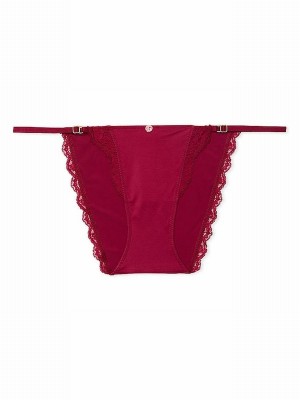 Red Victoria Secret Campari Lace Trim Bikini Underwear | GCFEK6417