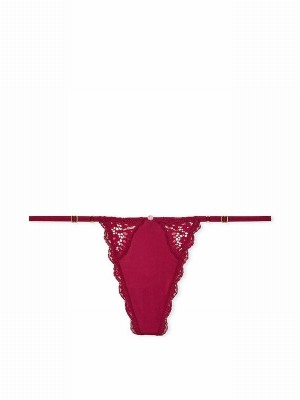 Red Victoria Secret Campari Lace Trim G String Underwear | GAYIH2986