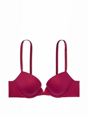 Red Victoria Secret Campari Push Up Smooth Bras | HICYQ4893