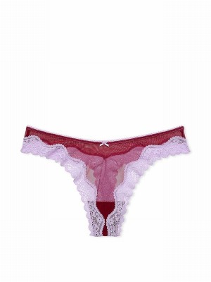 Red Victoria Secret Campari Thong Underwear | XOQVY6413