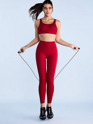 Red Victoria Secret Lacquer Back Close VSX Featherweight™ Max High Support Sports Bra | YJLFM4953