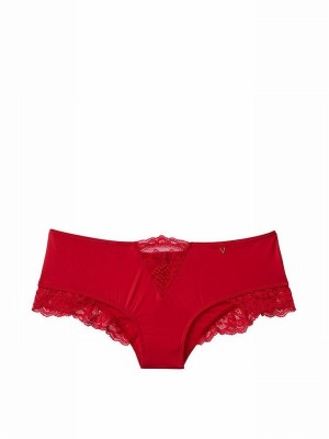 Red Victoria Secret Lipstick Micro Lace Inset Cheeky Underwear | ULXPN1089