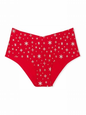 Red Victoria Secret Lipstick Snowflakes Cheeky Underwear | ZAUNL1739