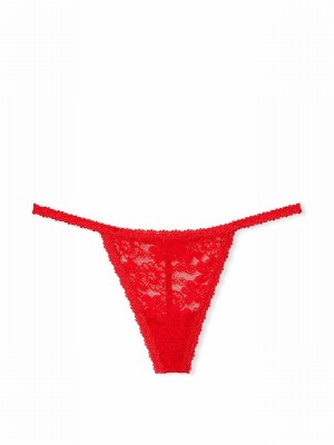 Red Victoria Secret Pepper G String Lace Underwear | QMYRJ9013