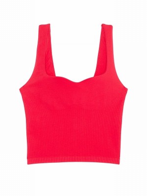 Red Victoria Secret Pepper Longline Tops | XCFQR0713