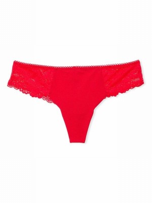 Red Victoria Secret Pepper Thong No Show Underwear | ZRTKQ9458