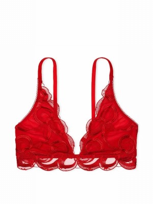 Red Victoria Secret Vermillion Bow Embroiderylette Bras | DCSJU6830