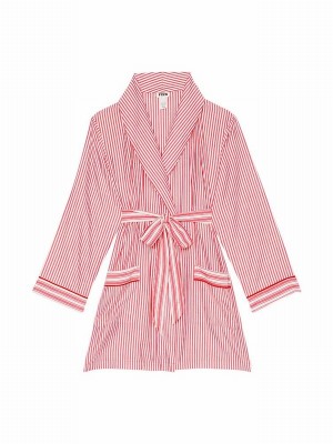 Red Victoria Secret Vermillion Flannel Robe Nightwear | VTSFE2074