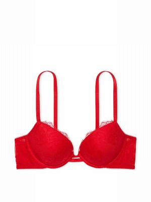 Red / Rose Victoria Secret Lipstick Push Up Lace Bras | DFMHB6472