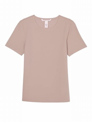 Rose / Beige Victoria Secret CandleNude Elevate™ Stretch T Shirts | UZGHK6390