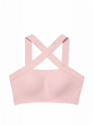 Rose / Pink Victoria Secret Chalk Strappy Cross Front Sports Bra | NYQFP7023