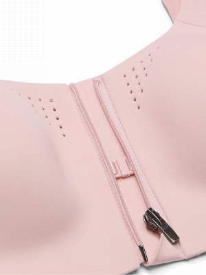 Rose / Pink Victoria Secret Chalk Strappy Back Front Close VSX Featherweight™ Max High Support Sports Bra | WKHAP1025