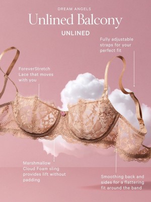 Rose / Pink Victoria Secret Chalk Unlined Balcony Twinkle Shine Strap Bras | TMRGB6037