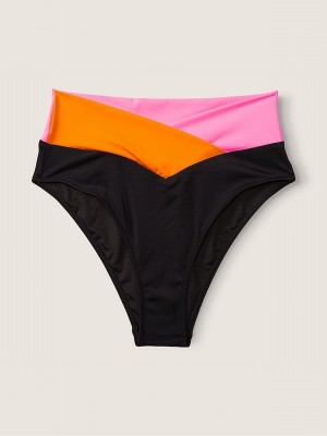 Rose / Pink Victoria Secret Radiant Colour Block Cross Over Bikini Bottom | UHSRI5870