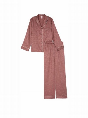 Rose / Pink Victoria Secret Vintage Dew Drop Jaquard Long Nightwear | LIOCH3692