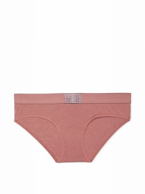 Rose / Pink Victoria Secret Vintage Hipster Logo Shine Patch Underwear | QUXTA5489