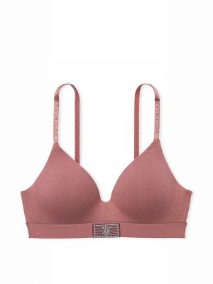 Rose / Pink Victoria Secret Vintage Non WiLightly Lined Shine Patch Bras | EHPUS1742