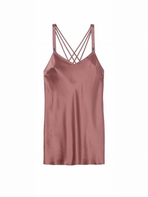 Rose / Pink Victoria Secret Vintage Shine Strappy Back Satin Slip Nightwear | WKXFR0654