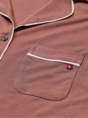 Rose / Pink / Stripes Victoria Secret Vintage Lurex Modal Long Nightwear | WEMOB9264