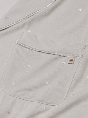 Silver / Grey Victoria Secret Pearl Foil Stars Modal Nightwear | TJOFL1325