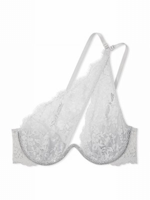 Silver / Grey Victoria Secret Pearl One Shoulder Monowire Twinkle Shine Strap Bras | XROUZ2368