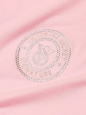 Stripes / Pink Victoria Secret Pretty Blossom Core Lurex Long Sleeve Flannel Nightwear | FDHPI7894