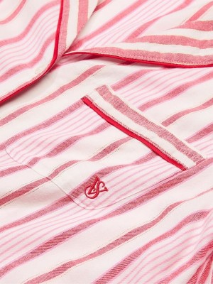 Stripes / Red Victoria Secret Candy Cane Flannel Long Nightwear | WJMIB3012