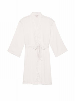 White Victoria Secret Coconut Bridal Satin Midi Robe Nightwear | JULPF1275