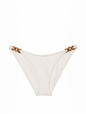 White Victoria Secret Coconut Cheeky Chain Bikini Bottom | XRCMH2165