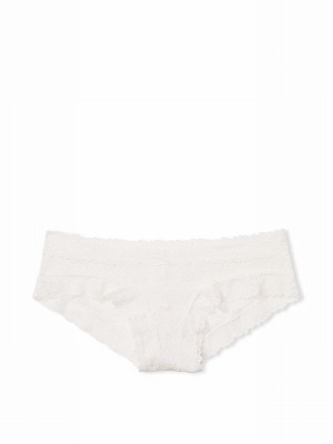 White Victoria Secret Coconut Cheeky Floral Lace Underwear | FOHQW5640