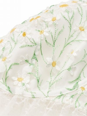 White Victoria Secret Coconut Daisy Broderie Pleated Babydoll Lingerie | HYNXI4981