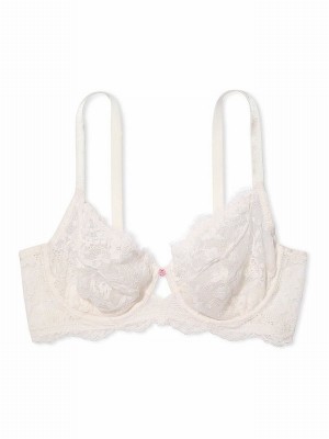 White Victoria Secret Coconut Lace Full Cup Bras | NLHYC0364
