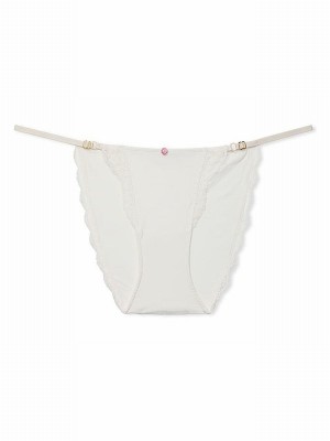 White Victoria Secret Coconut Lace Trim Bikini Underwear | LAGDP2059