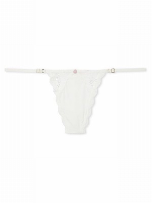 White Victoria Secret Coconut Lace Trim G String Underwear | BLOXG9645