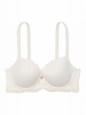 White Victoria Secret Coconut Lightly Lined Demi Bras | MZIHC5378