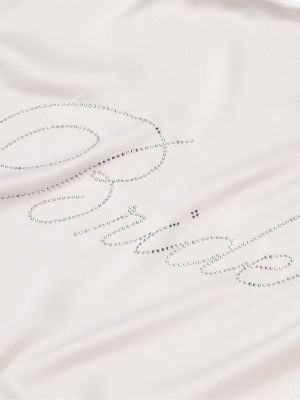 White Victoria Secret Coconut Satin Bridal Embellisheding Gown Nightwear | WNIFH3028