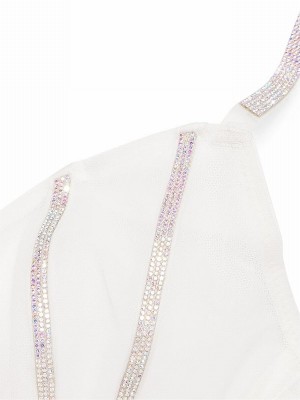 White Victoria Secret Coconut Sheer Shine Low Cut Demi Bras | GNKAB1879