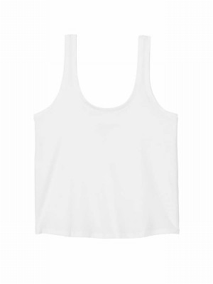 White Victoria Secret Cotton Flowy Tops | EIFOP2517