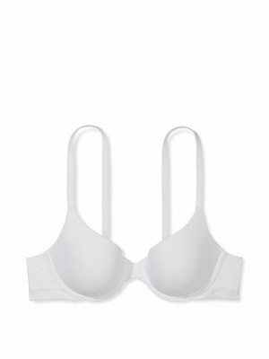 White Victoria Secret Logo Lightly Lined Full Cup Bras | YCEHN4190