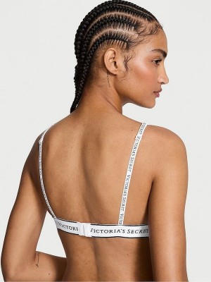 White Victoria Secret Logolette Bras | BYJNW4520