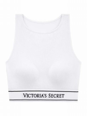 White Victoria Secret Longlinelette Bras | QNBRE4361