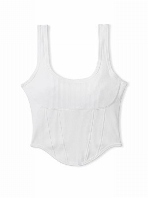 White Victoria Secret Optic Cotton Corsetlette Lingerie | APTMW4583
