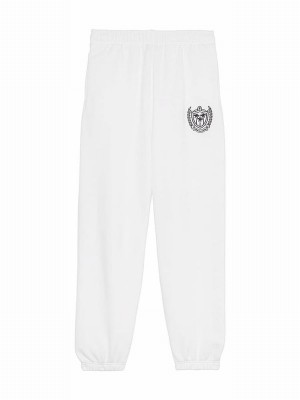 White Victoria Secret Optic Fleece Joggers | NLXTF1908