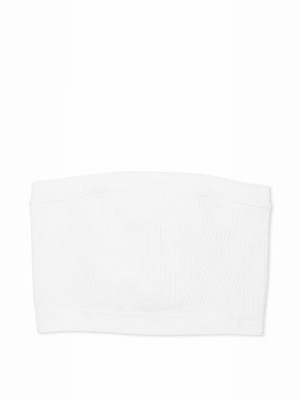 White Victoria Secret Optic Seamless Strapless Low Impactlette Sports Bra | OUKTQ4812