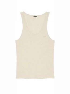 White Victoria Secret Shell Cotton Top Nightwear | SEHPK8403