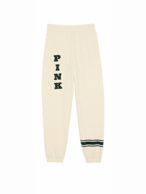 White Victoria Secret Shell Cuffed Fleece Joggers | IOBWK2641