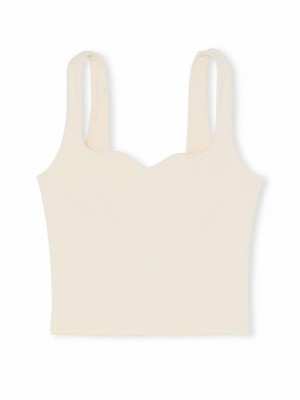 White Victoria Secret Shell Longline Tops | NLERT3741